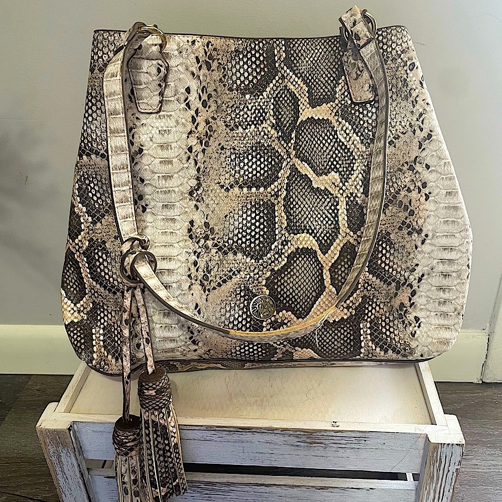 Snakeskin Patterned Tote Bag